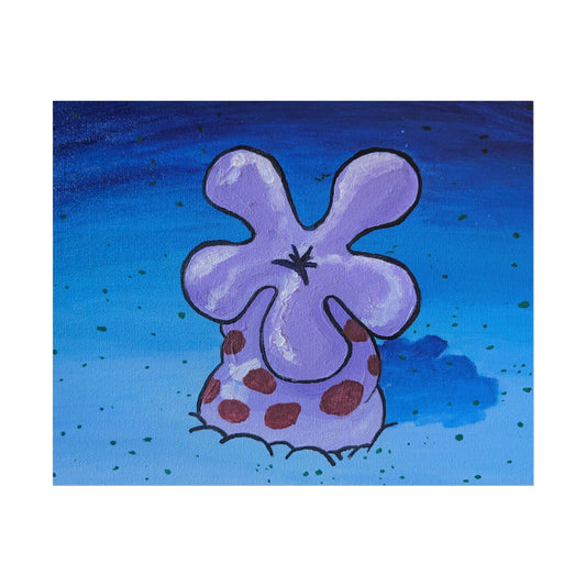 image of the painting that the sticker of a purple coral flower was created from