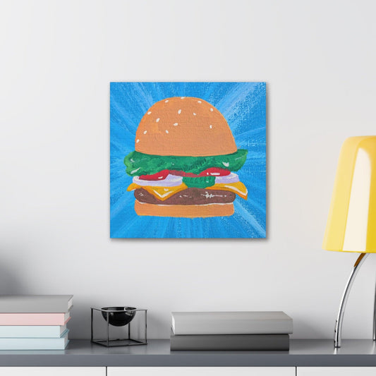 burger painting - canvas print - JellyfishParty