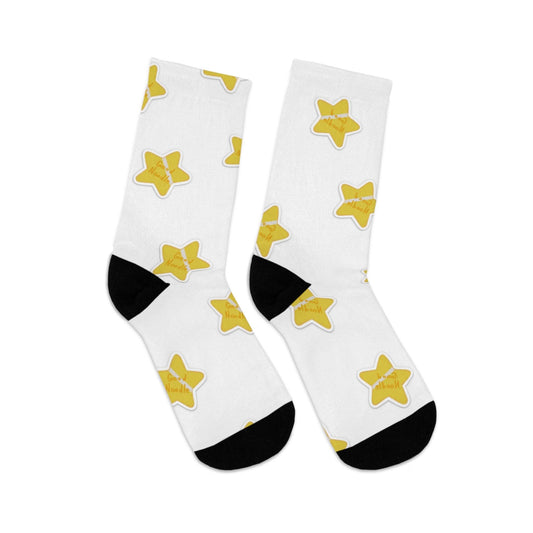 eco-friendly crew socks - good noodle pattern - JellyfishParty