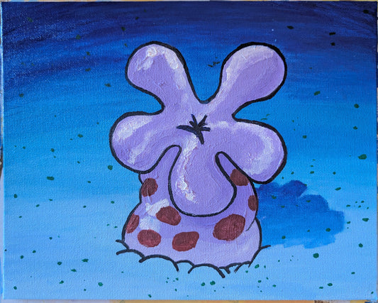 purple coral flower painting in acrylic and signed by JellyfishParty