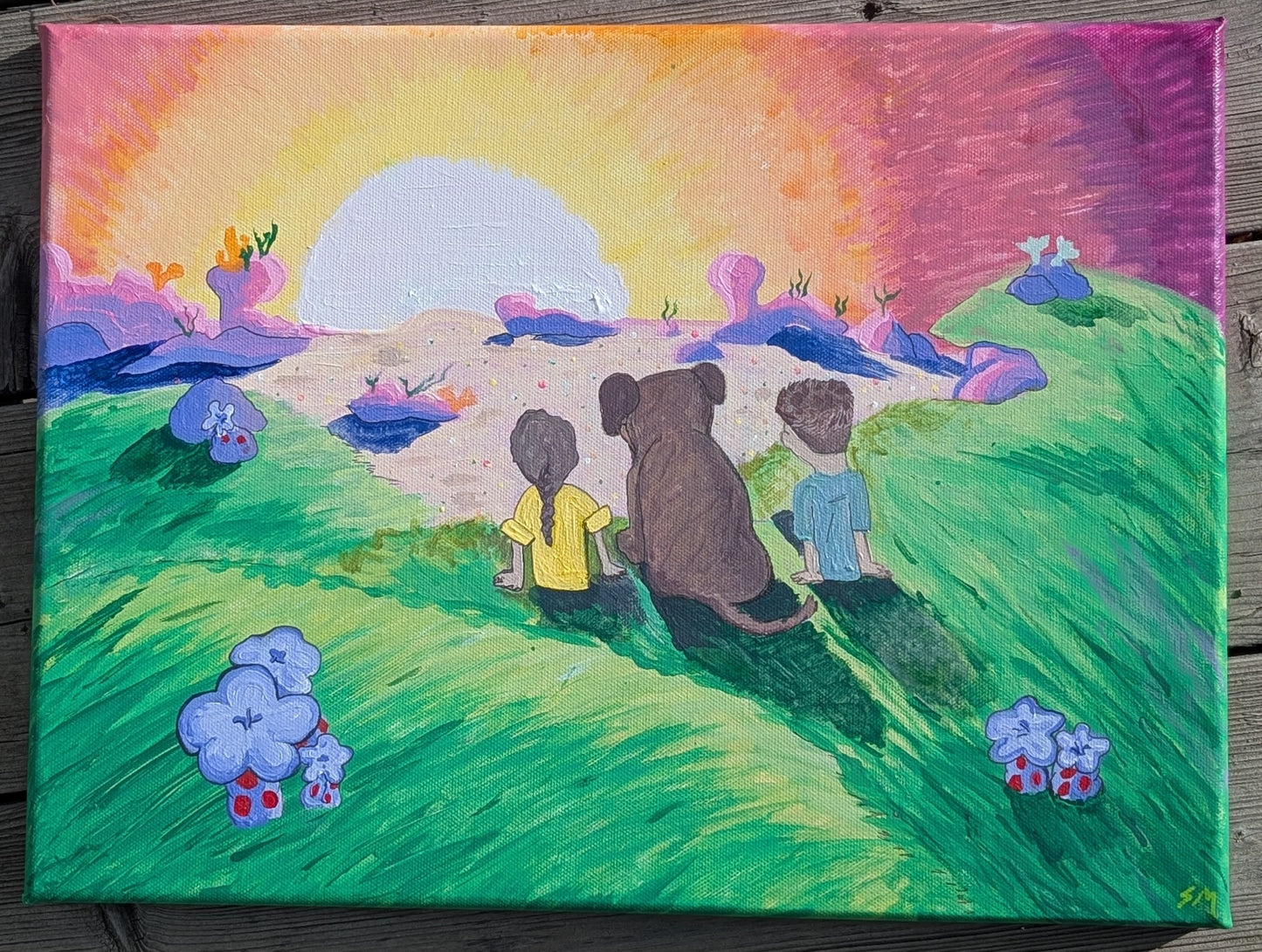 you, me and our dog painting