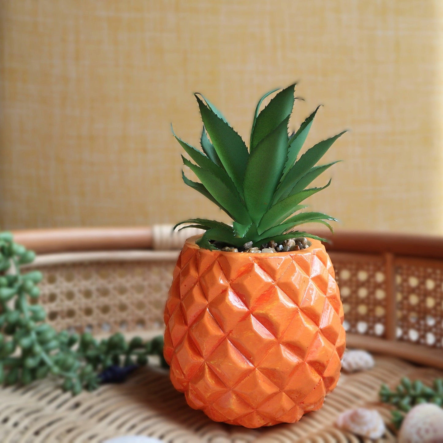 pineapple plant - beach house decor - JellyfishParty