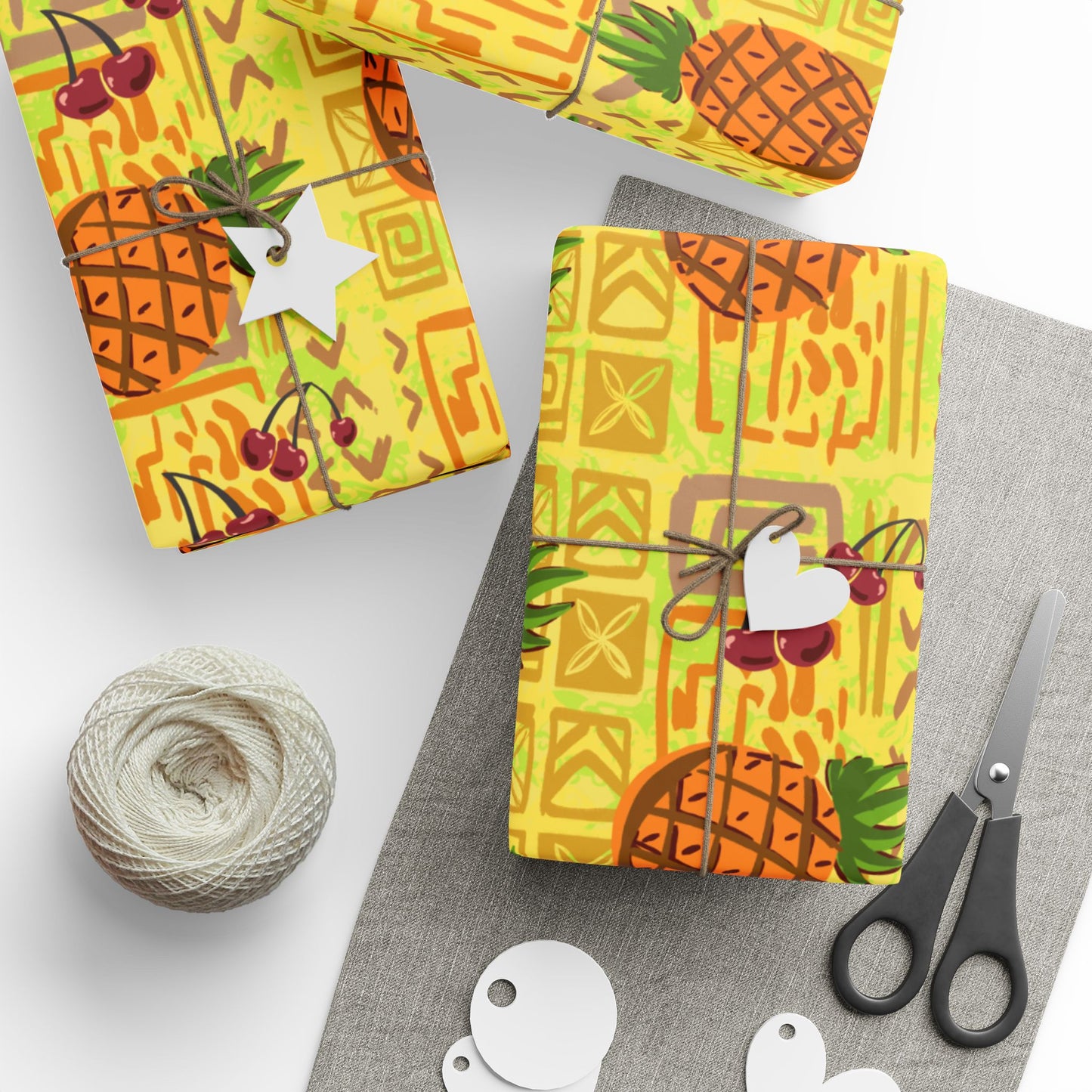 pineapple tiki wrapping paper