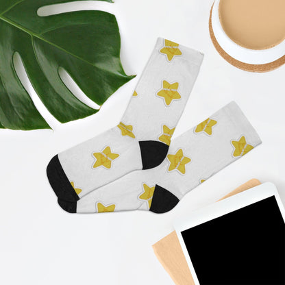 eco-friendly crew socks - good noodle pattern - JellyfishParty