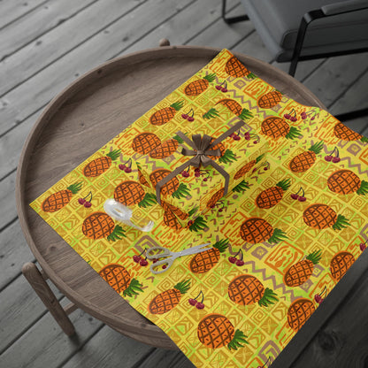 pineapple tiki wrapping paper