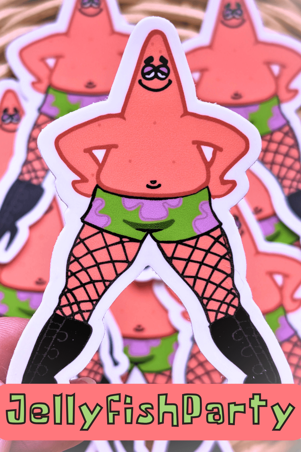mini patrick in heels sticker - JellyfishParty