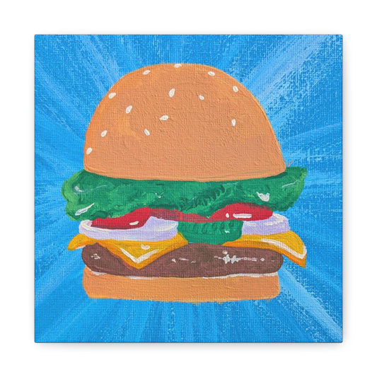 burger painting - canvas print - JellyfishParty