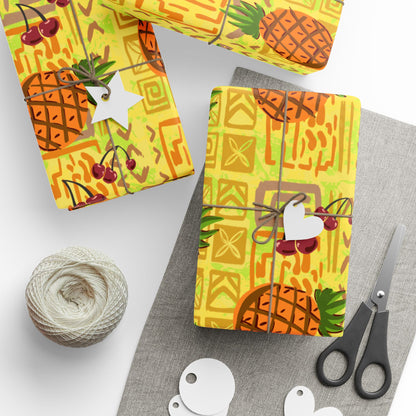 pineapple tiki wrapping paper