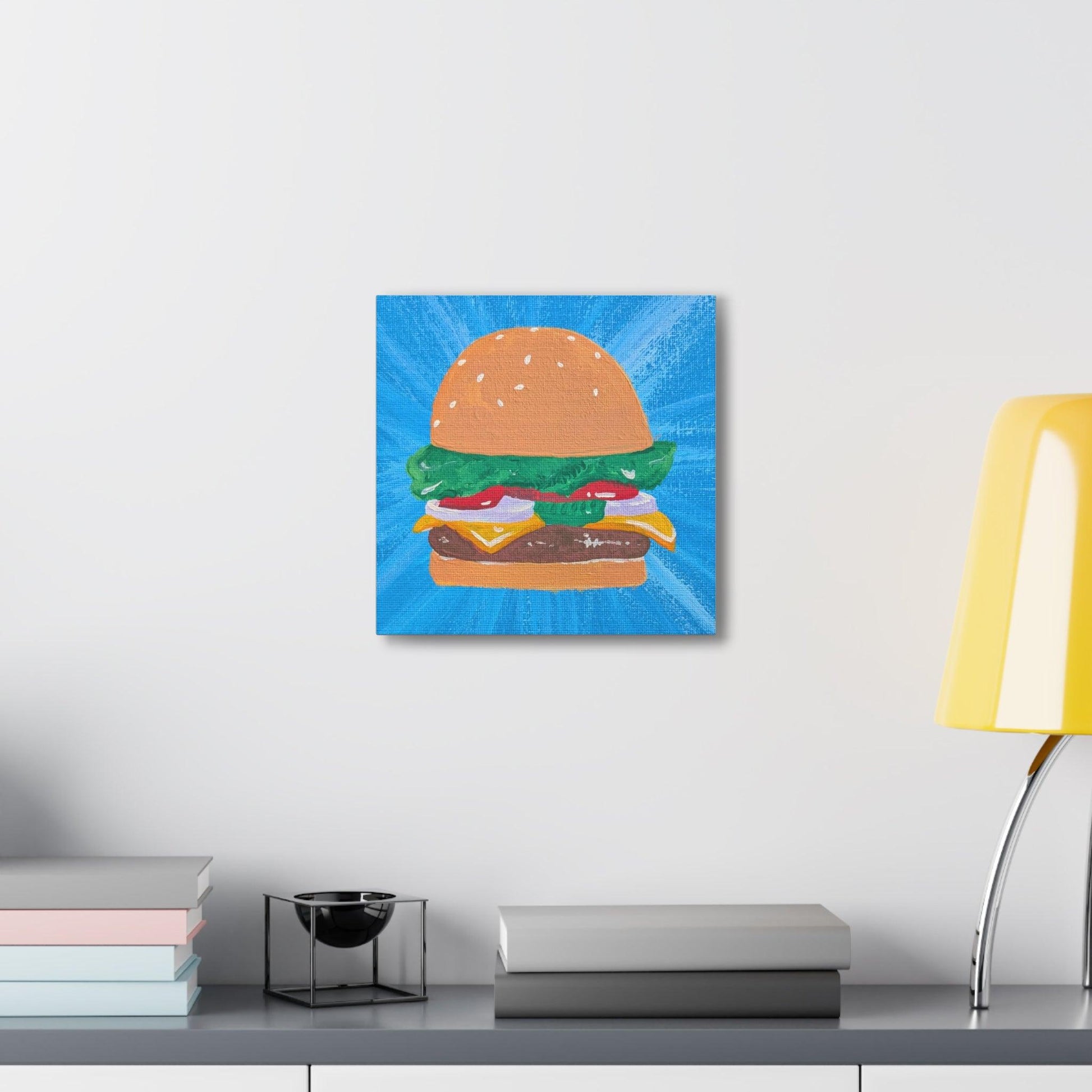 burger painting - canvas print - JellyfishParty