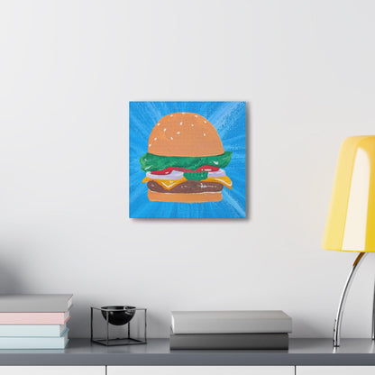 burger painting - canvas print - JellyfishParty