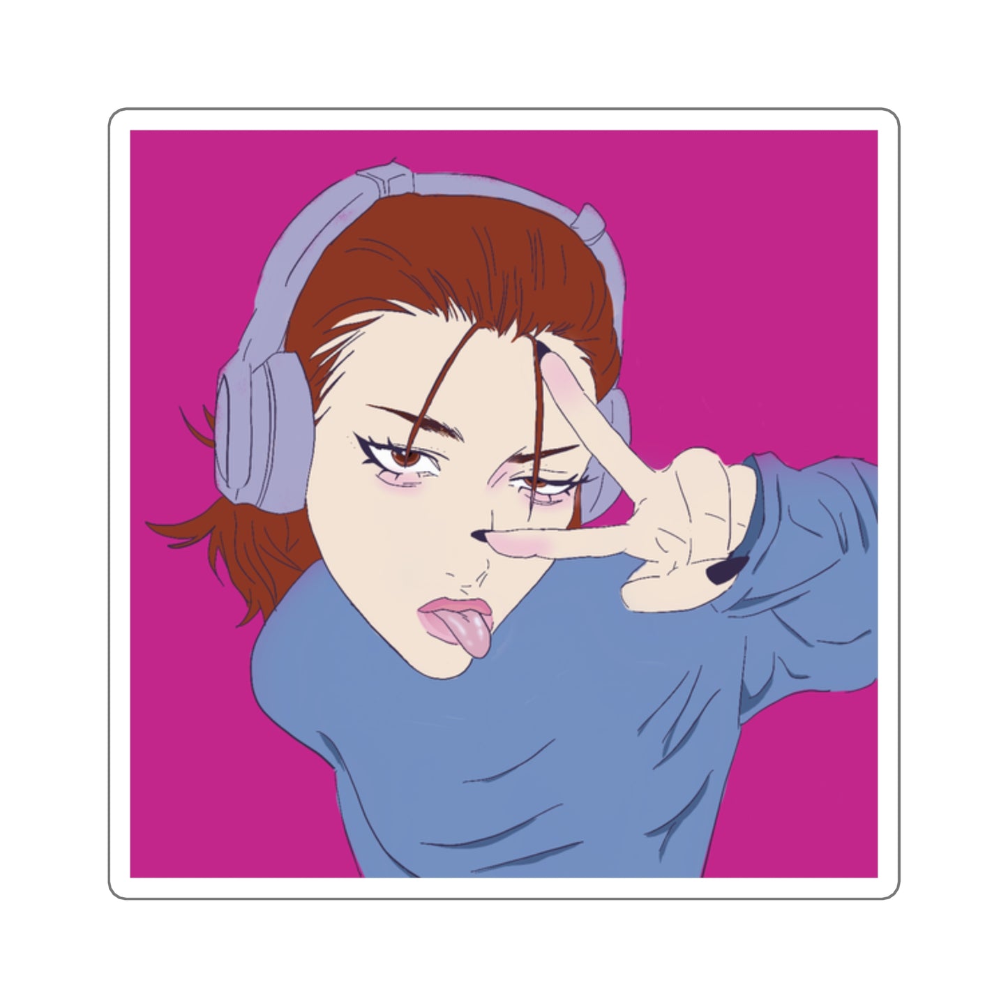 self-portrait anime girl sticker