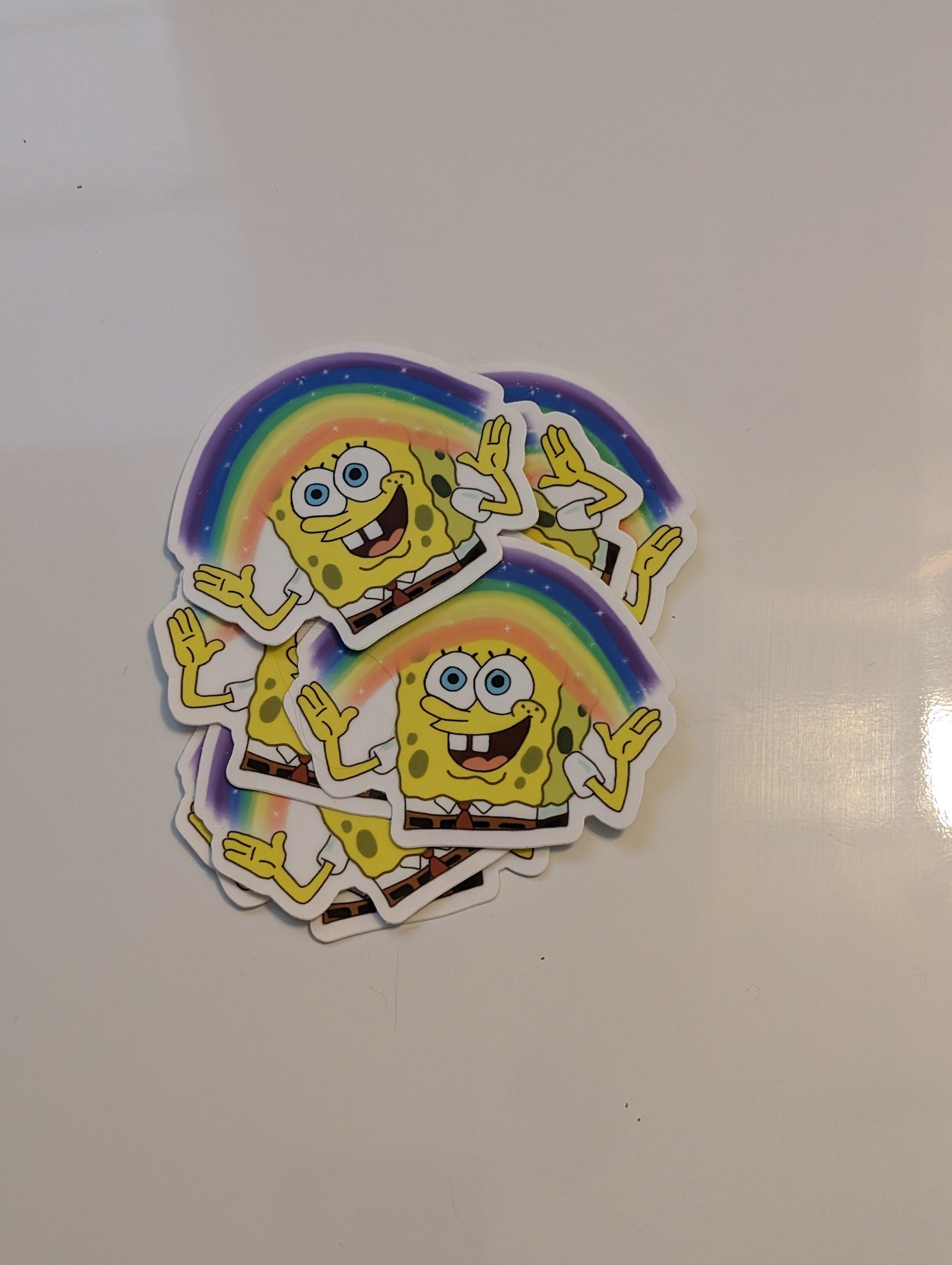 imagination rainbow sea sponge vinyl sticker - JellyfishParty