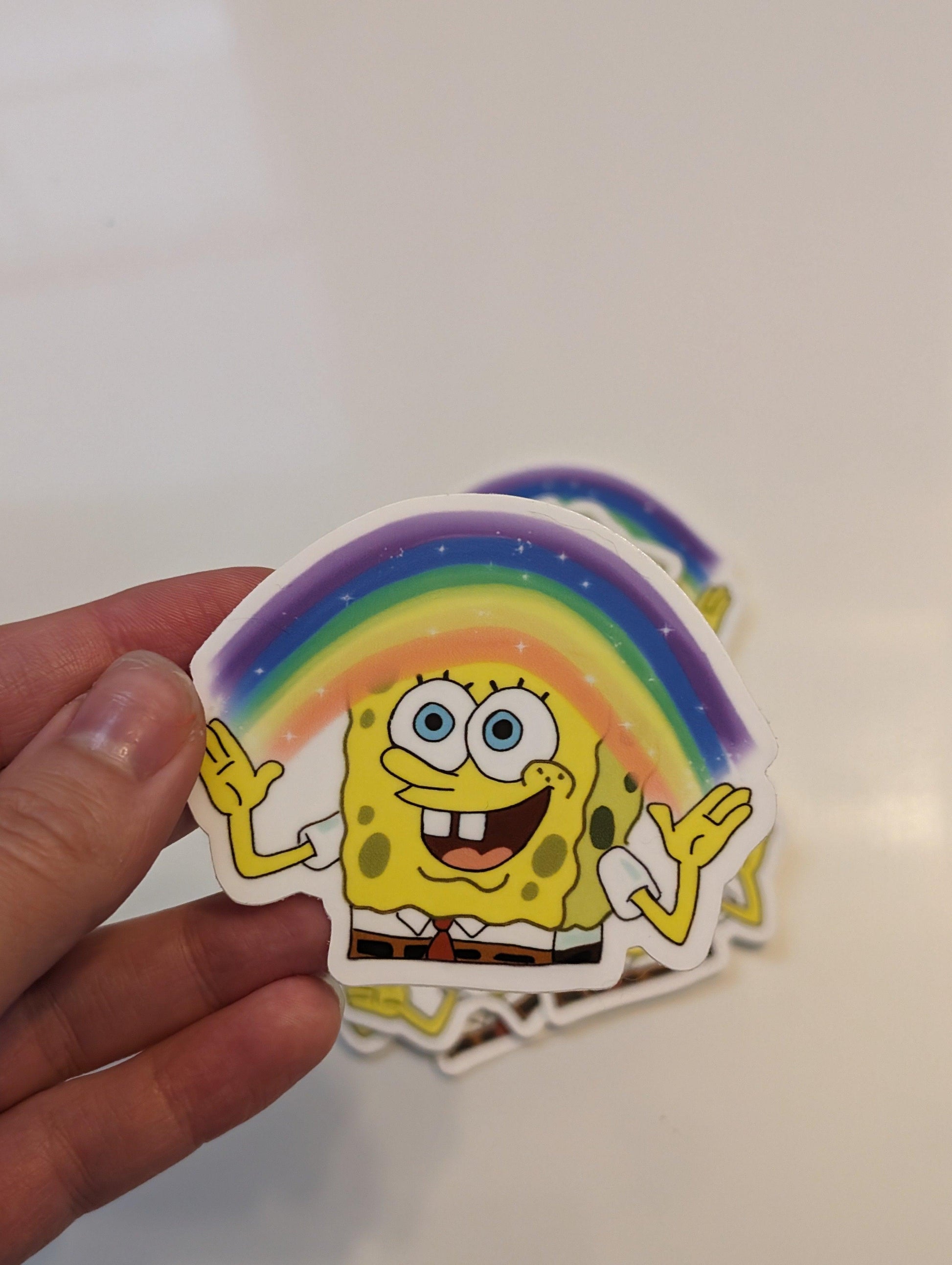 imagination rainbow sea sponge vinyl sticker - JellyfishParty