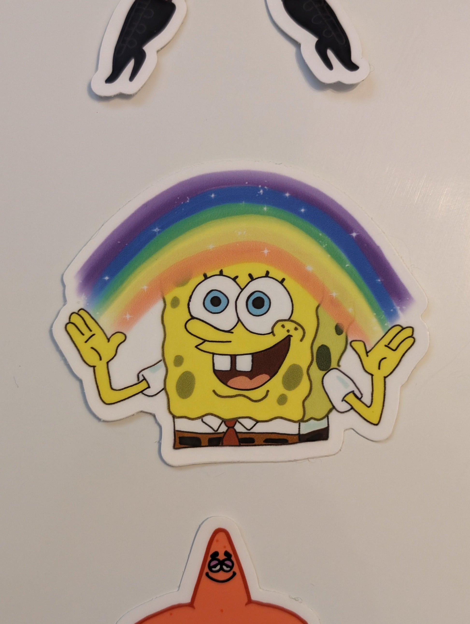 imagination rainbow sea sponge vinyl sticker - JellyfishParty