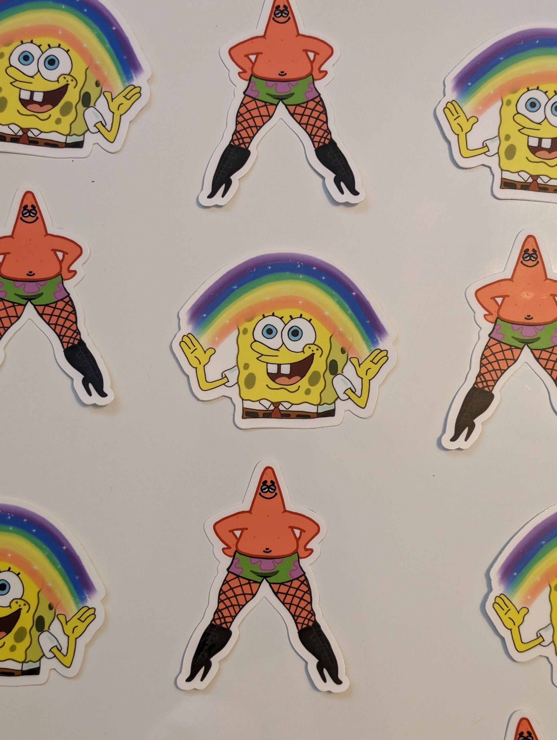 imagination rainbow sea sponge vinyl sticker - JellyfishParty