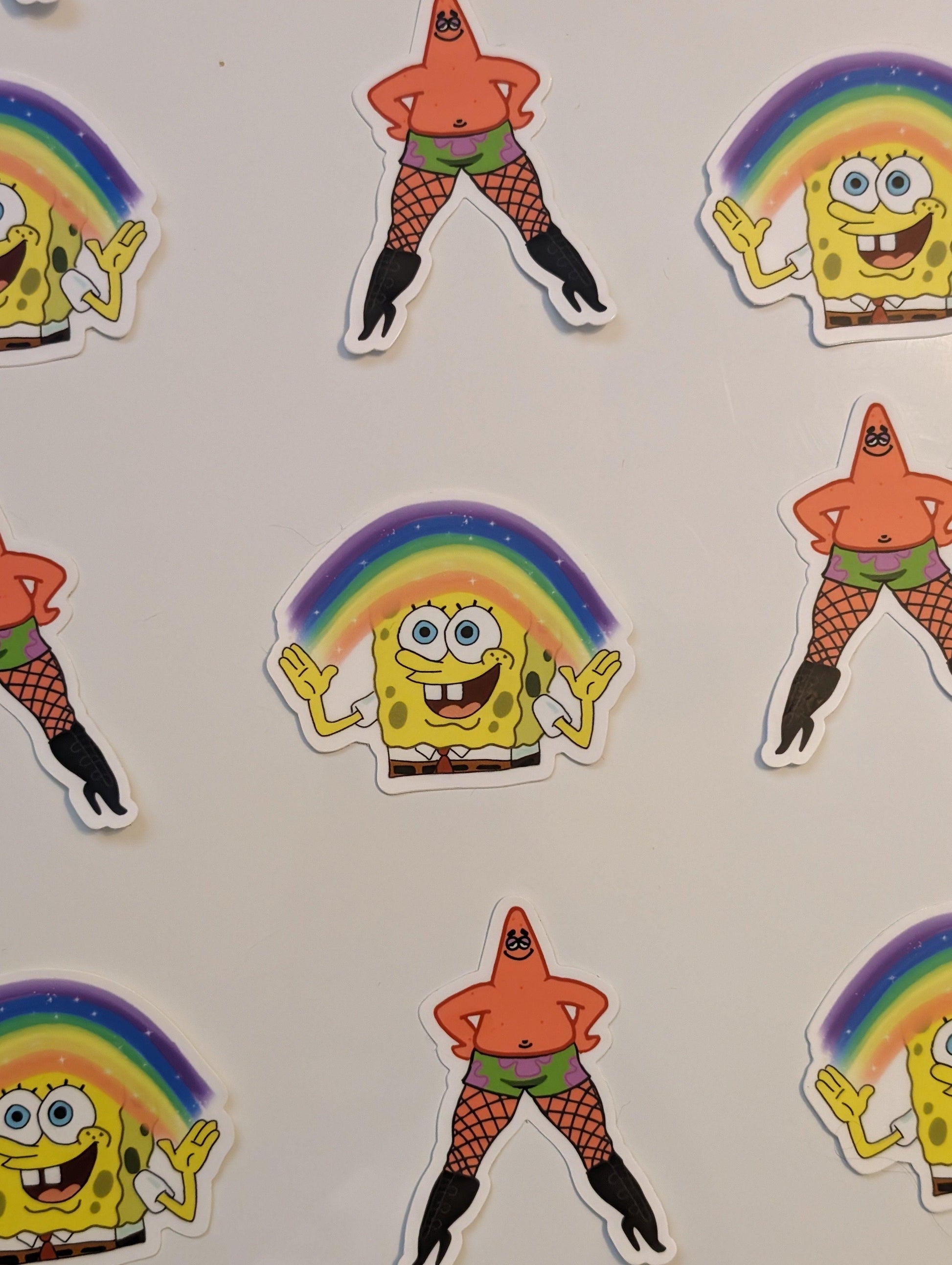 imagination rainbow sea sponge vinyl sticker - JellyfishParty