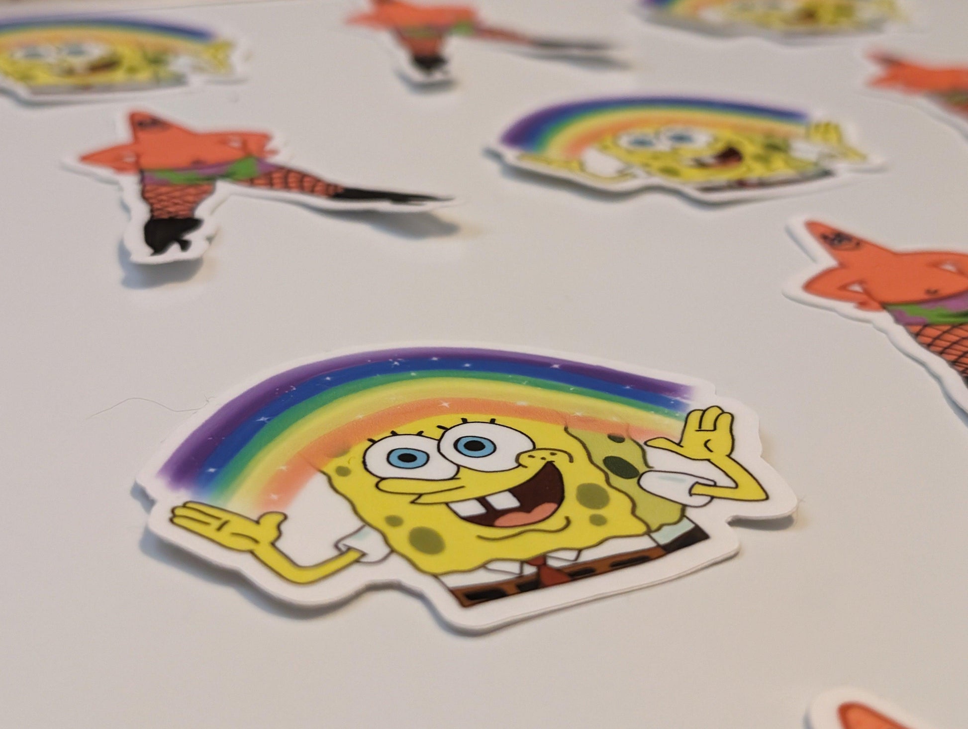 imagination rainbow sea sponge vinyl sticker - JellyfishParty