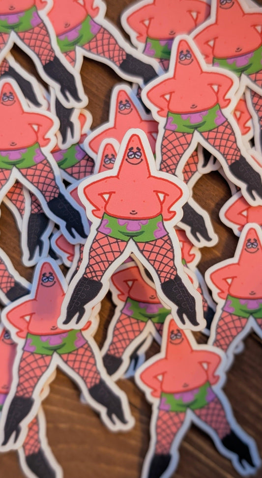 mini patrick in heels sticker - JellyfishParty