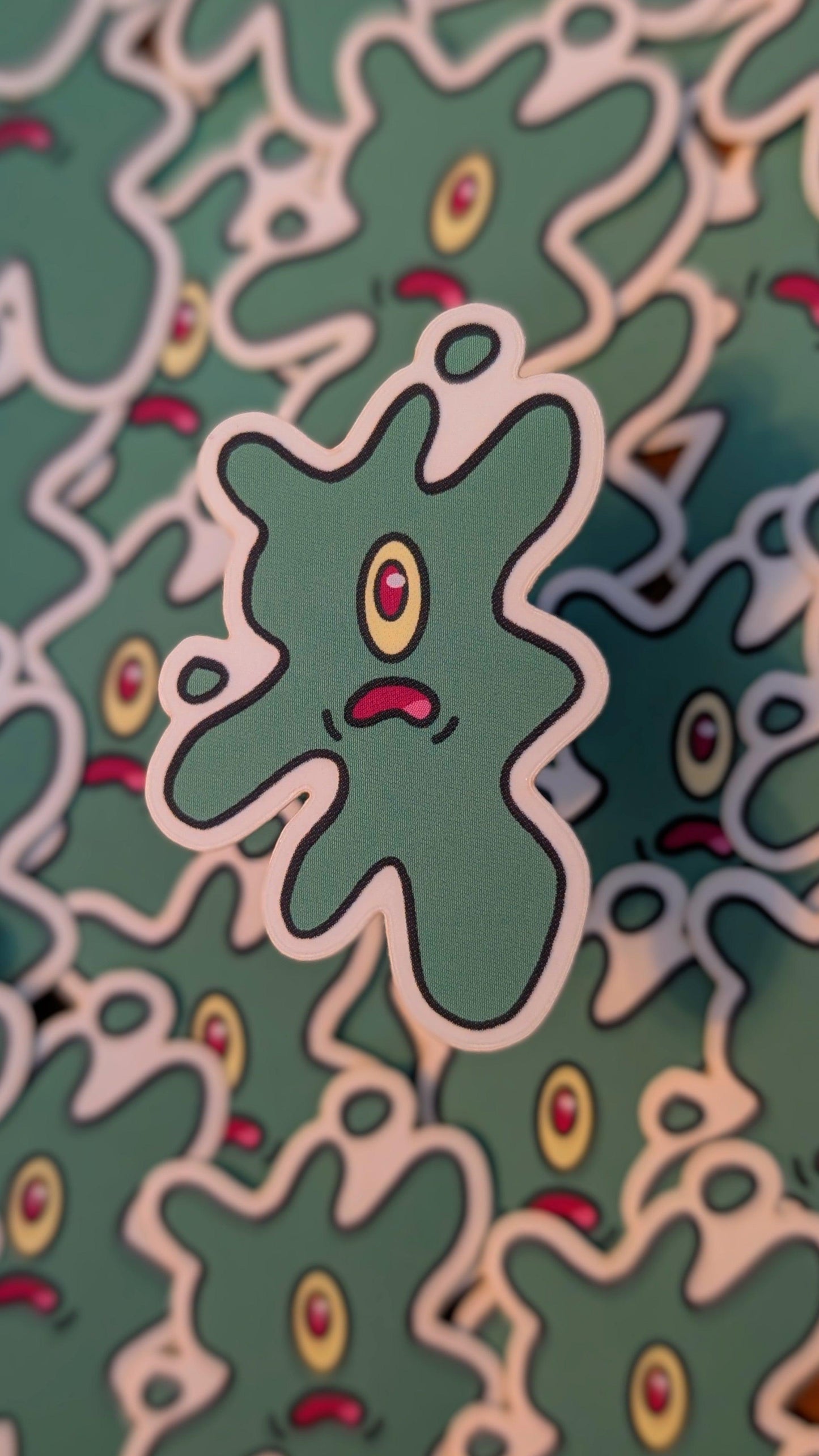 mini squished plankton sticker - JellyfishParty
