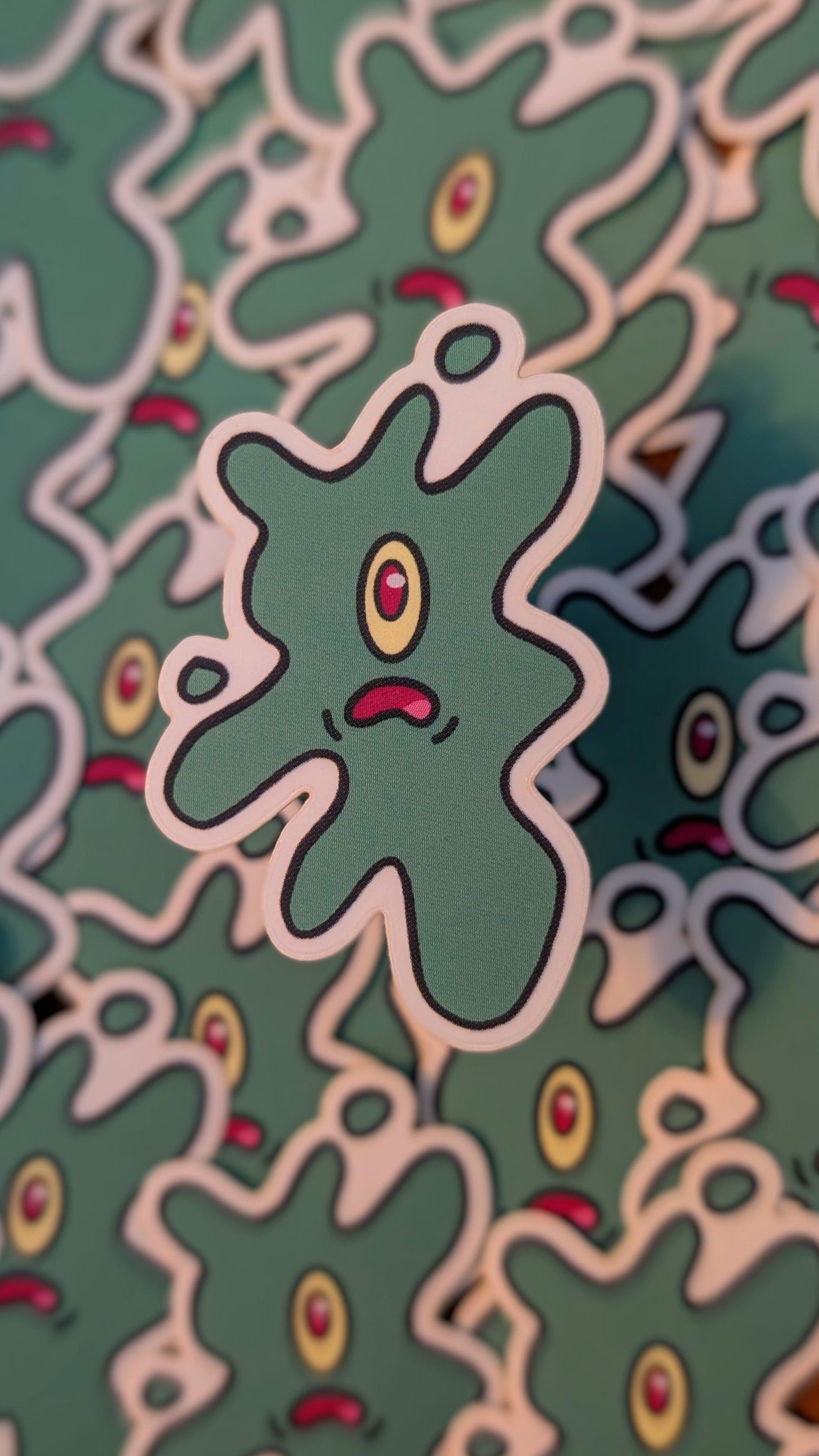 mini squished plankton sticker - JellyfishParty
