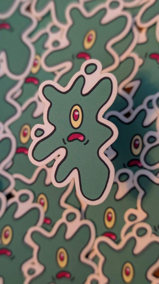 mini squished plankton sticker - JellyfishParty