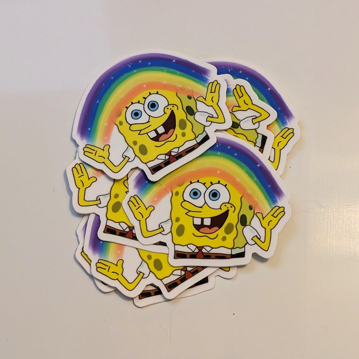 imagination rainbow sea sponge vinyl sticker - JellyfishParty