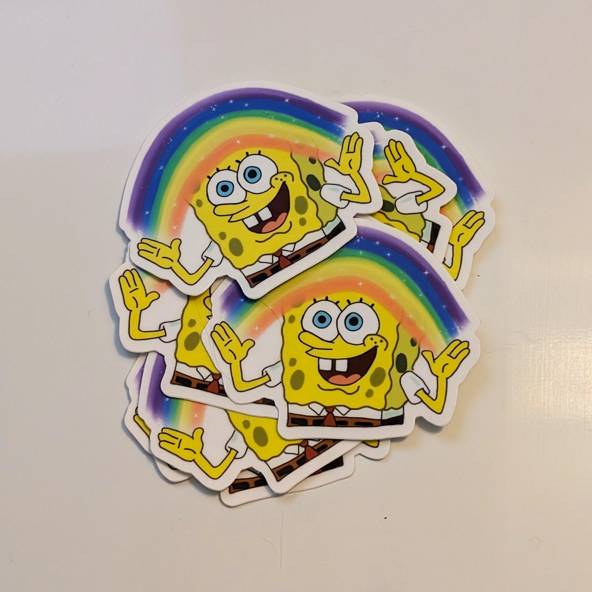 imagination rainbow sea sponge vinyl sticker - JellyfishParty