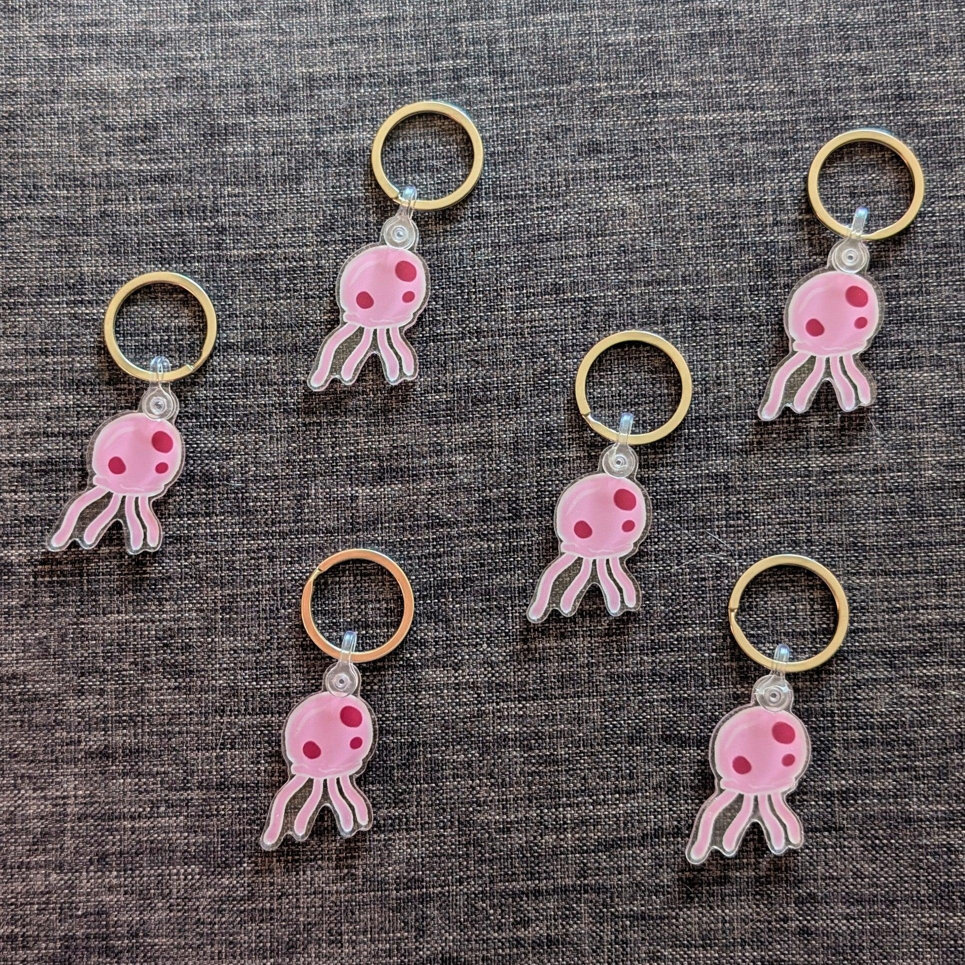 jellyfish keychain with clear casing & key ring - JellyfishParty