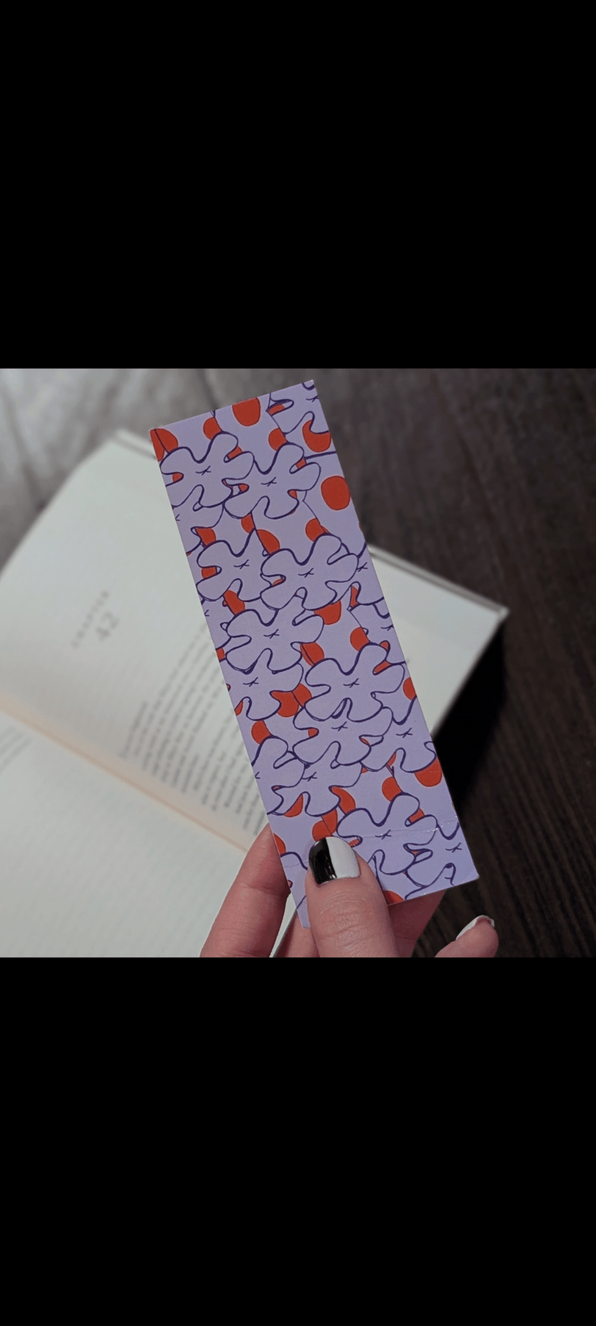 bookmark with double-sided coral flower pattern - JellyfishParty