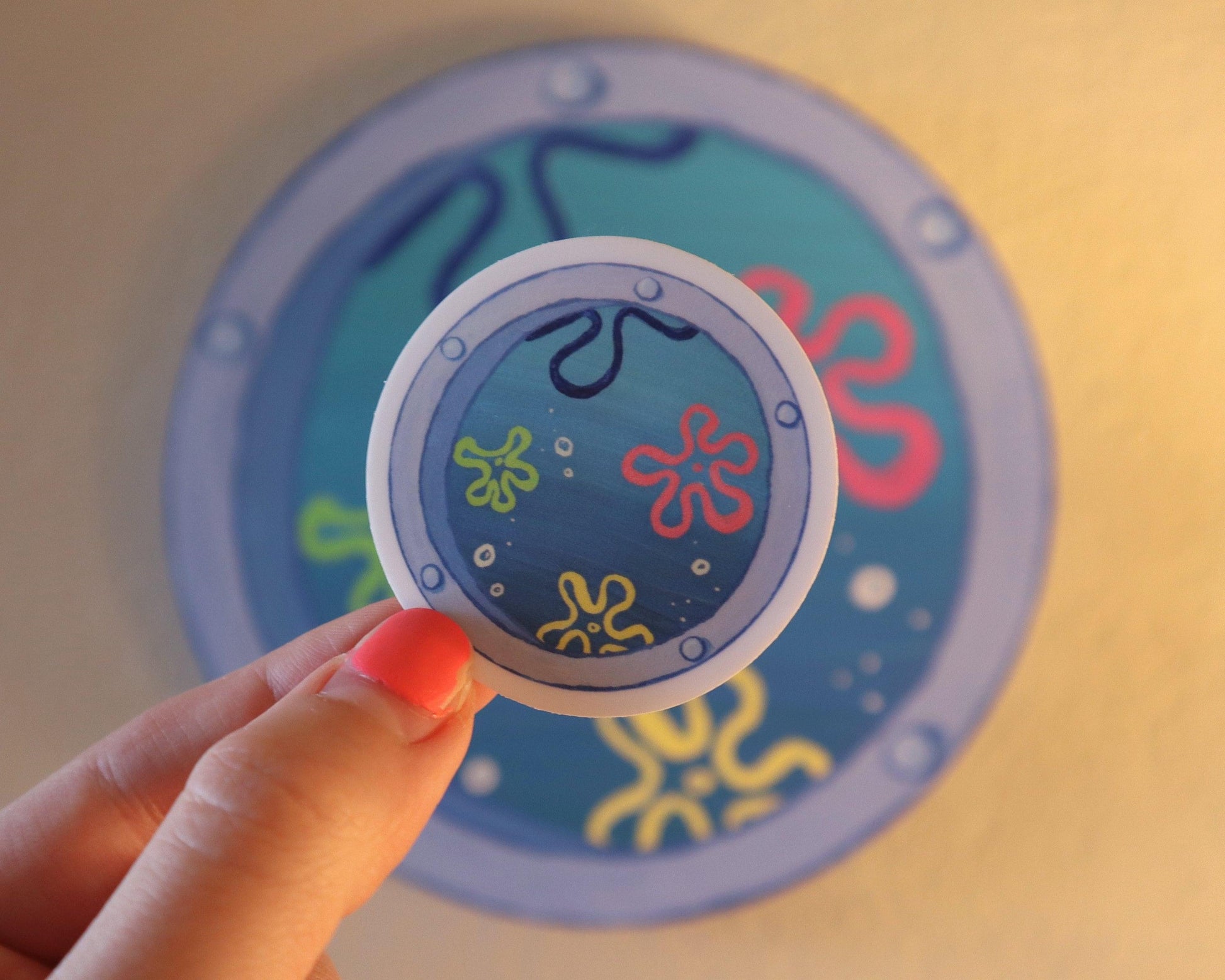 underwater ocean view window vinyl sticker - JellyfishParty