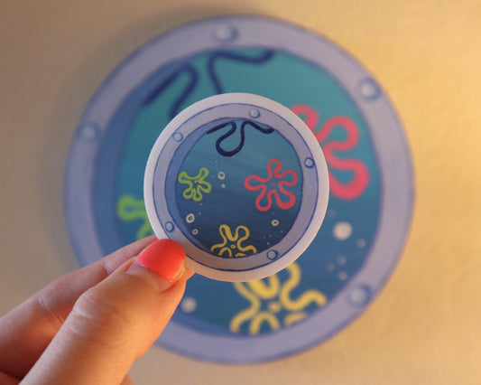 underwater ocean view window vinyl sticker - JellyfishParty