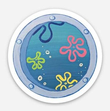 underwater ocean view window vinyl sticker - JellyfishParty