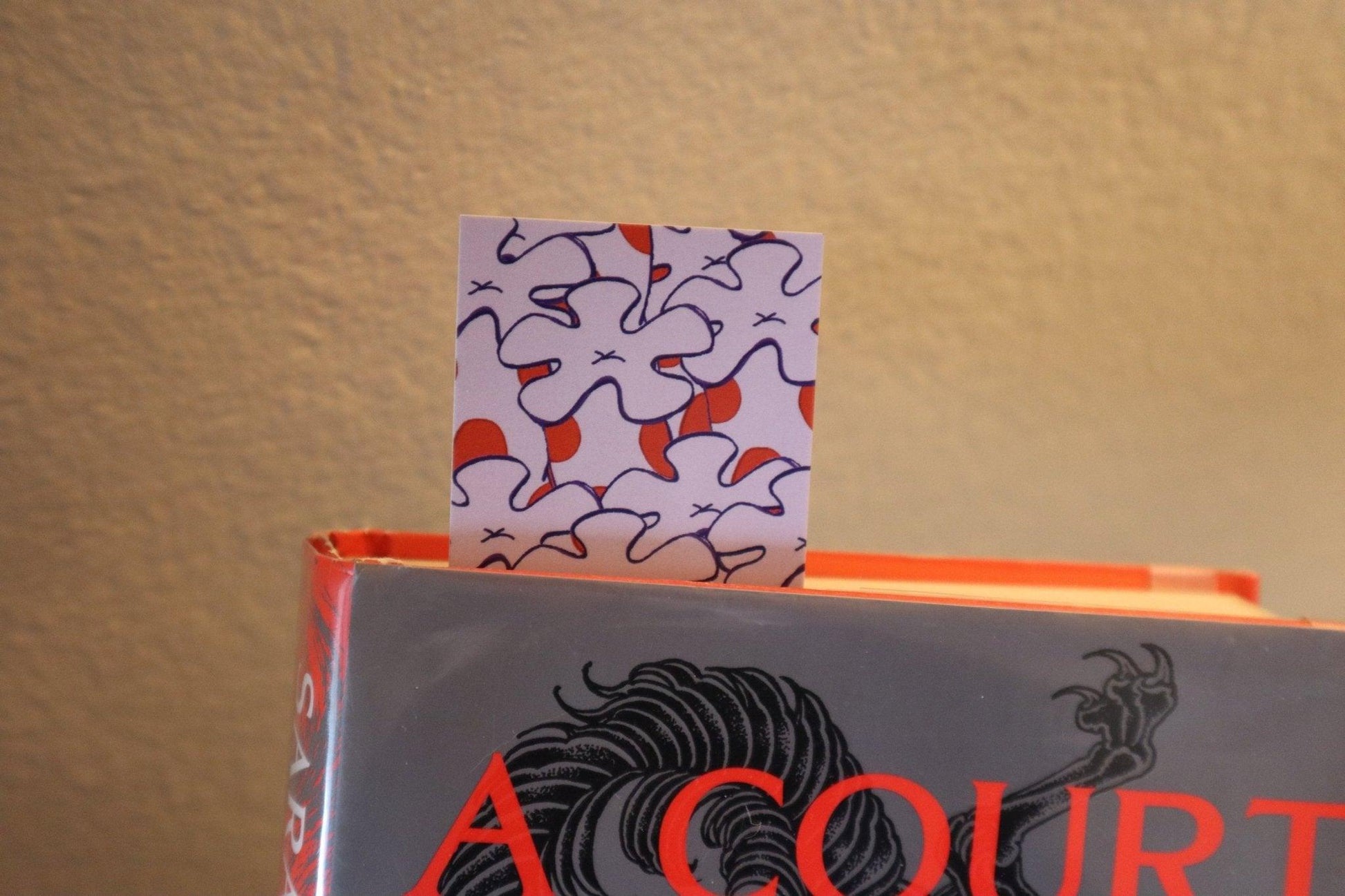 bookmark with double-sided coral flower pattern - JellyfishParty