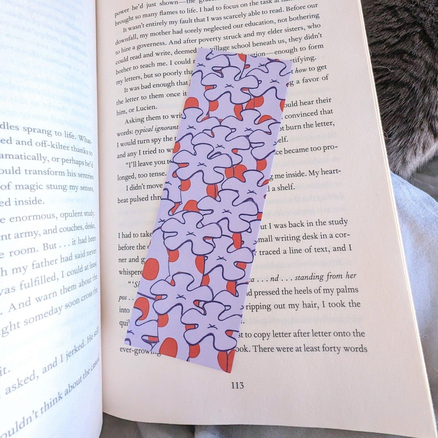 bookmark with double-sided coral flower pattern - JellyfishParty