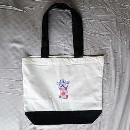 tote bag with coral flower accent - JellyfishParty