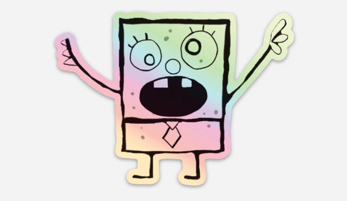 doodle holographic foil sticker - JellyfishParty