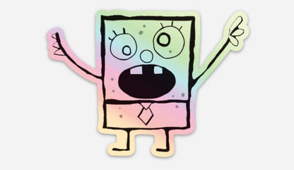 doodle holographic foil sticker - JellyfishParty