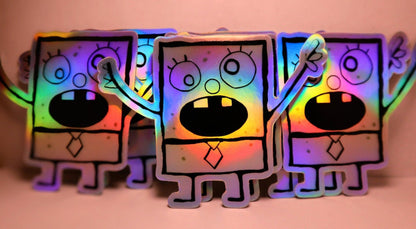 doodle holographic foil sticker - JellyfishParty