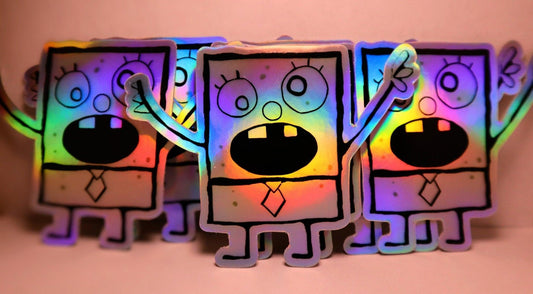 doodle holographic foil sticker - JellyfishParty