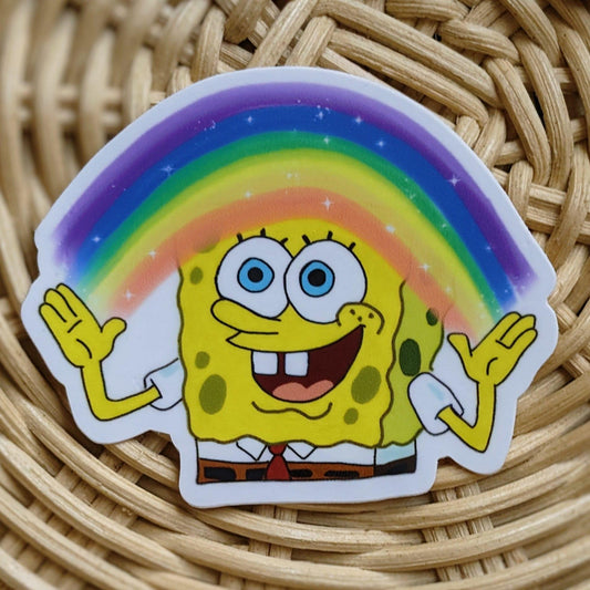 imagination rainbow sea sponge vinyl sticker - JellyfishParty