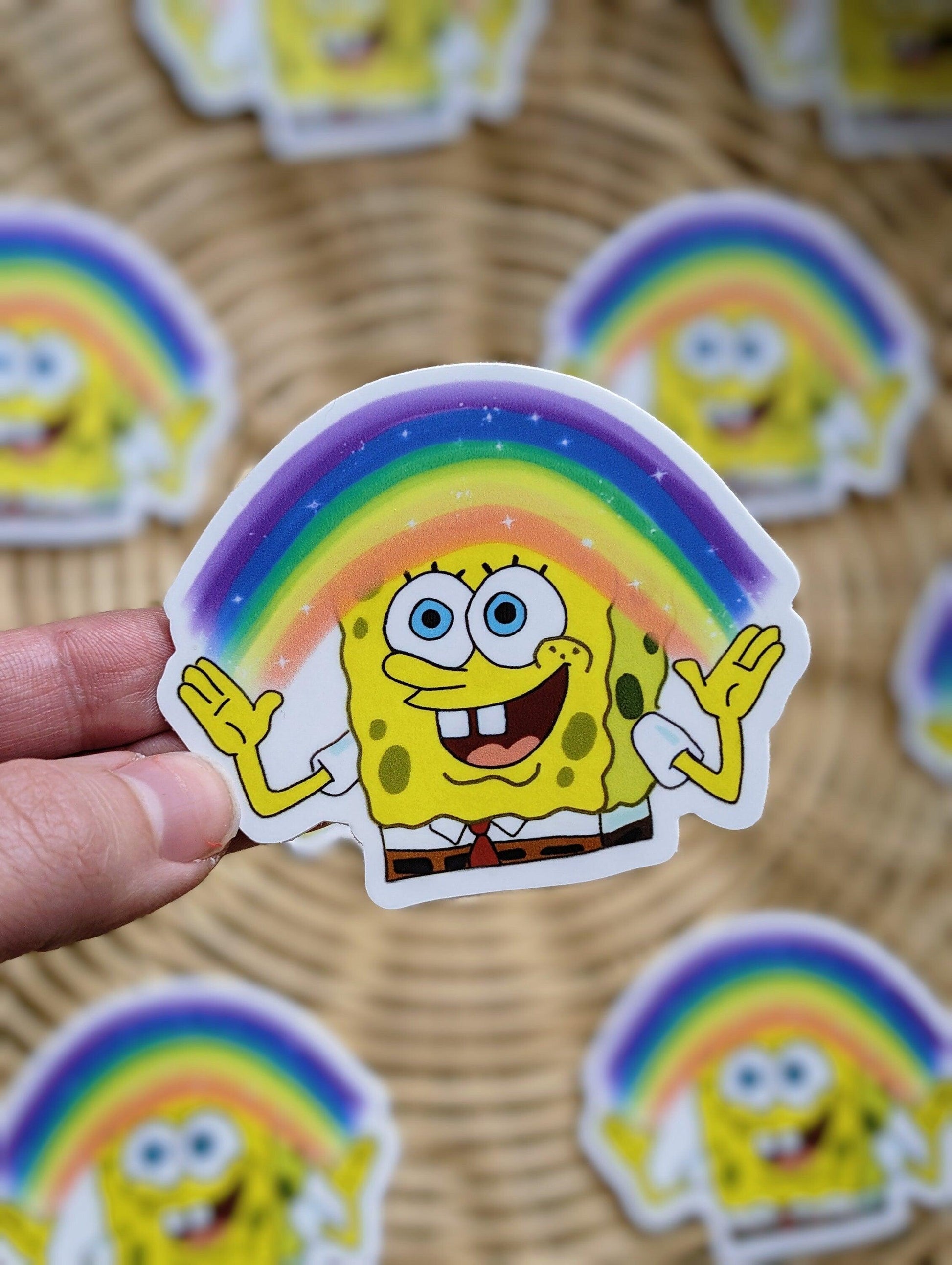 imagination rainbow sea sponge vinyl sticker - JellyfishParty