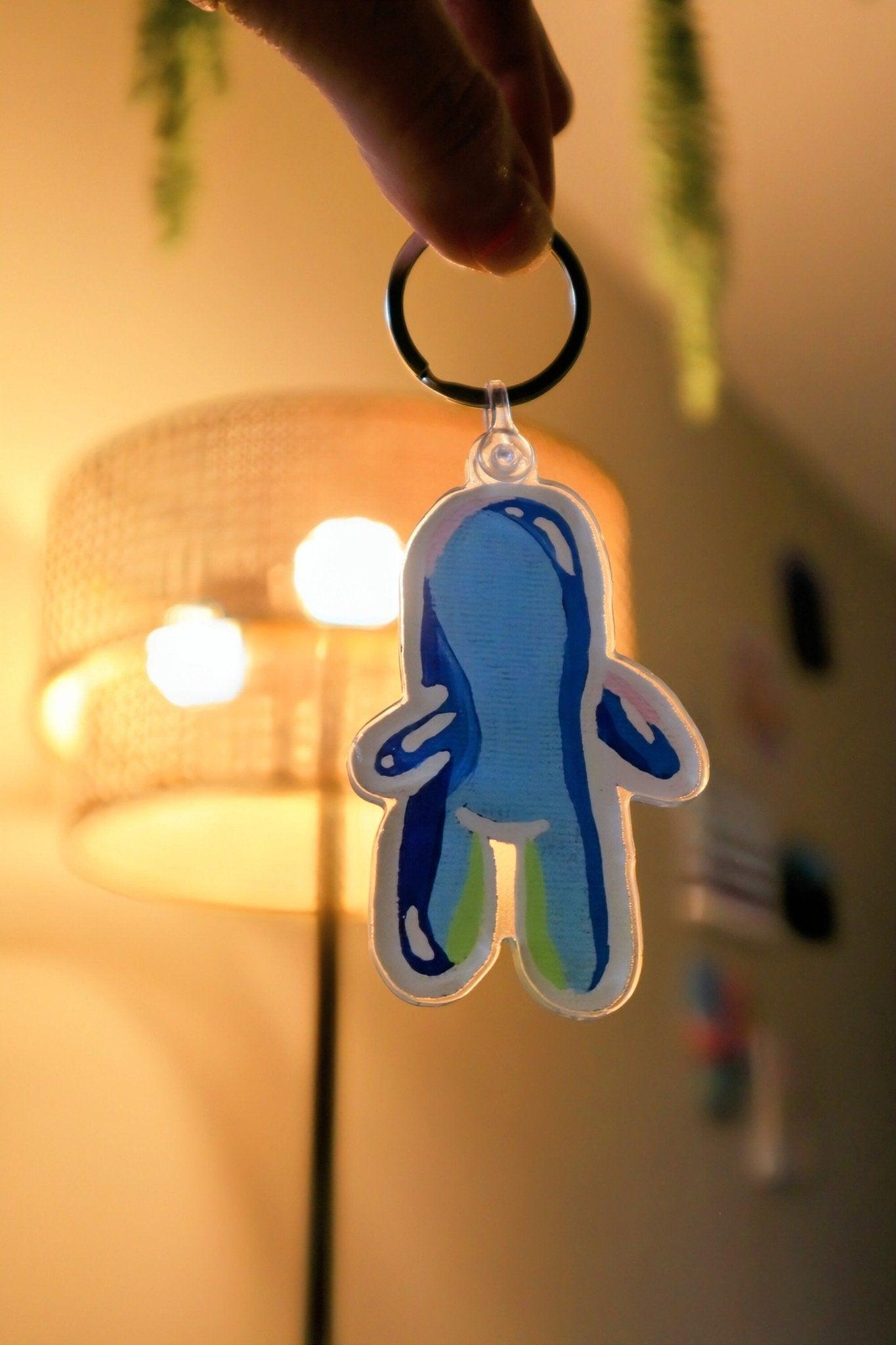 bubble bud keychain with clear casing & key ring - JellyfishParty