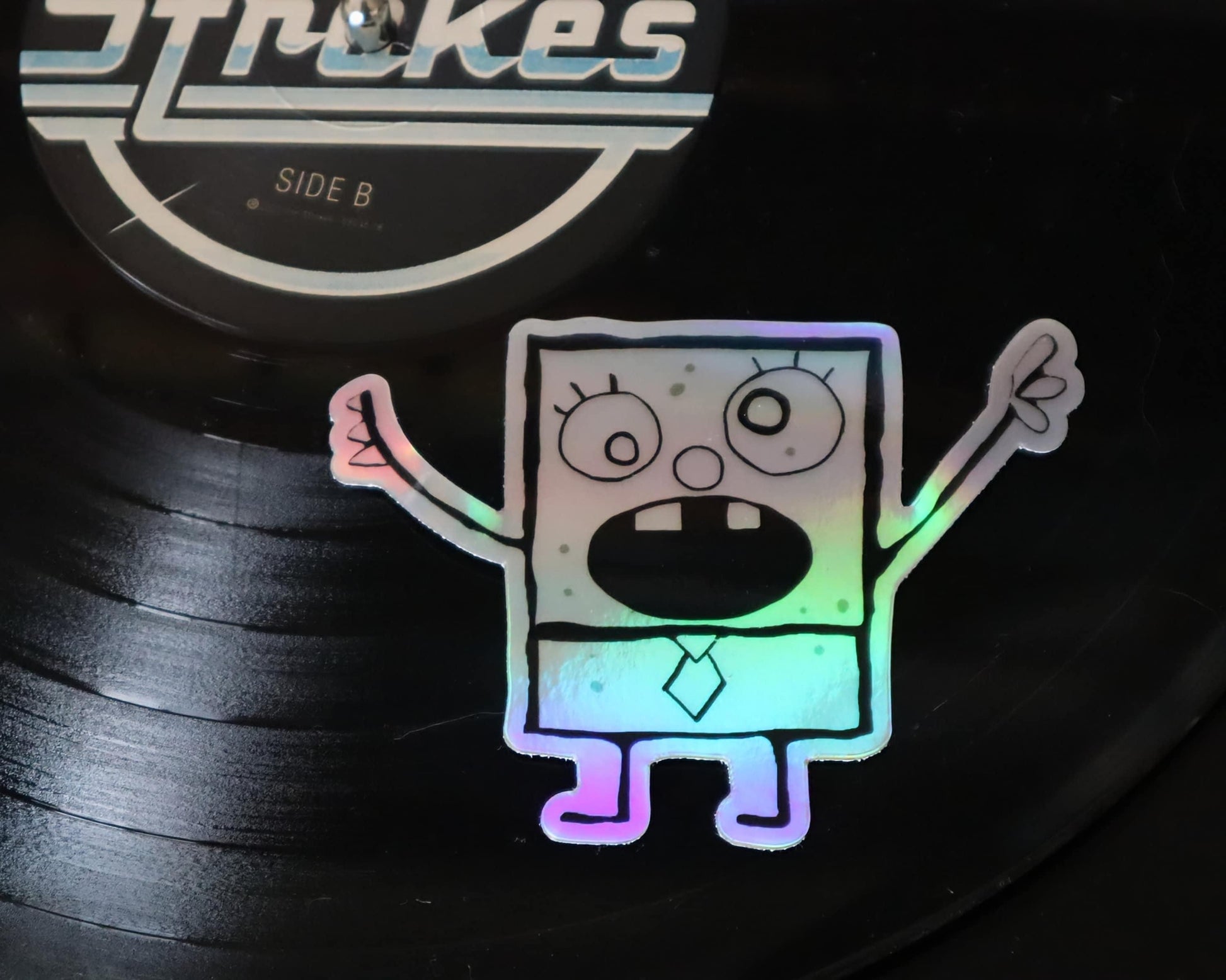 doodle holographic foil sticker - JellyfishParty