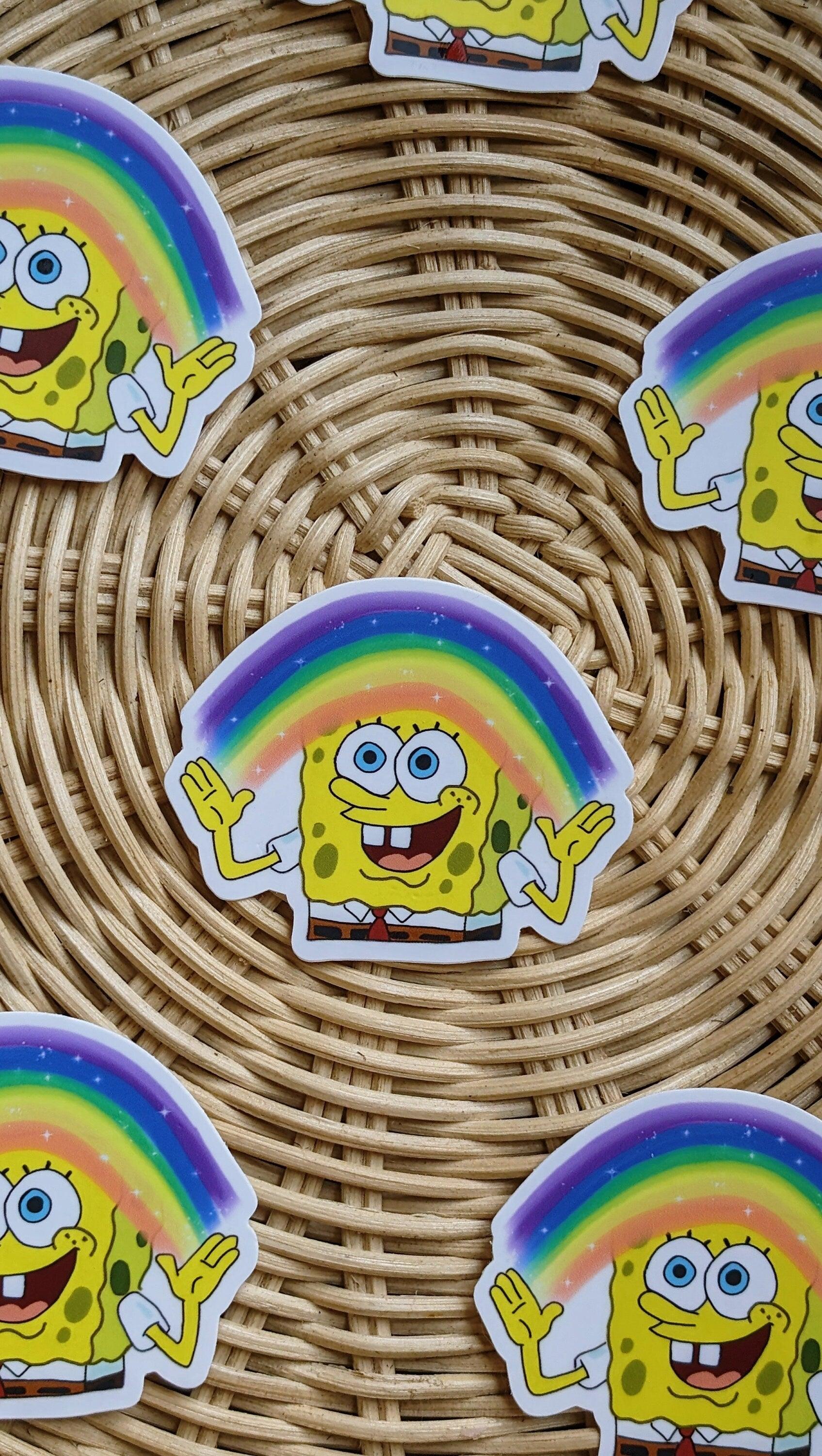 imagination rainbow sea sponge vinyl sticker - JellyfishParty