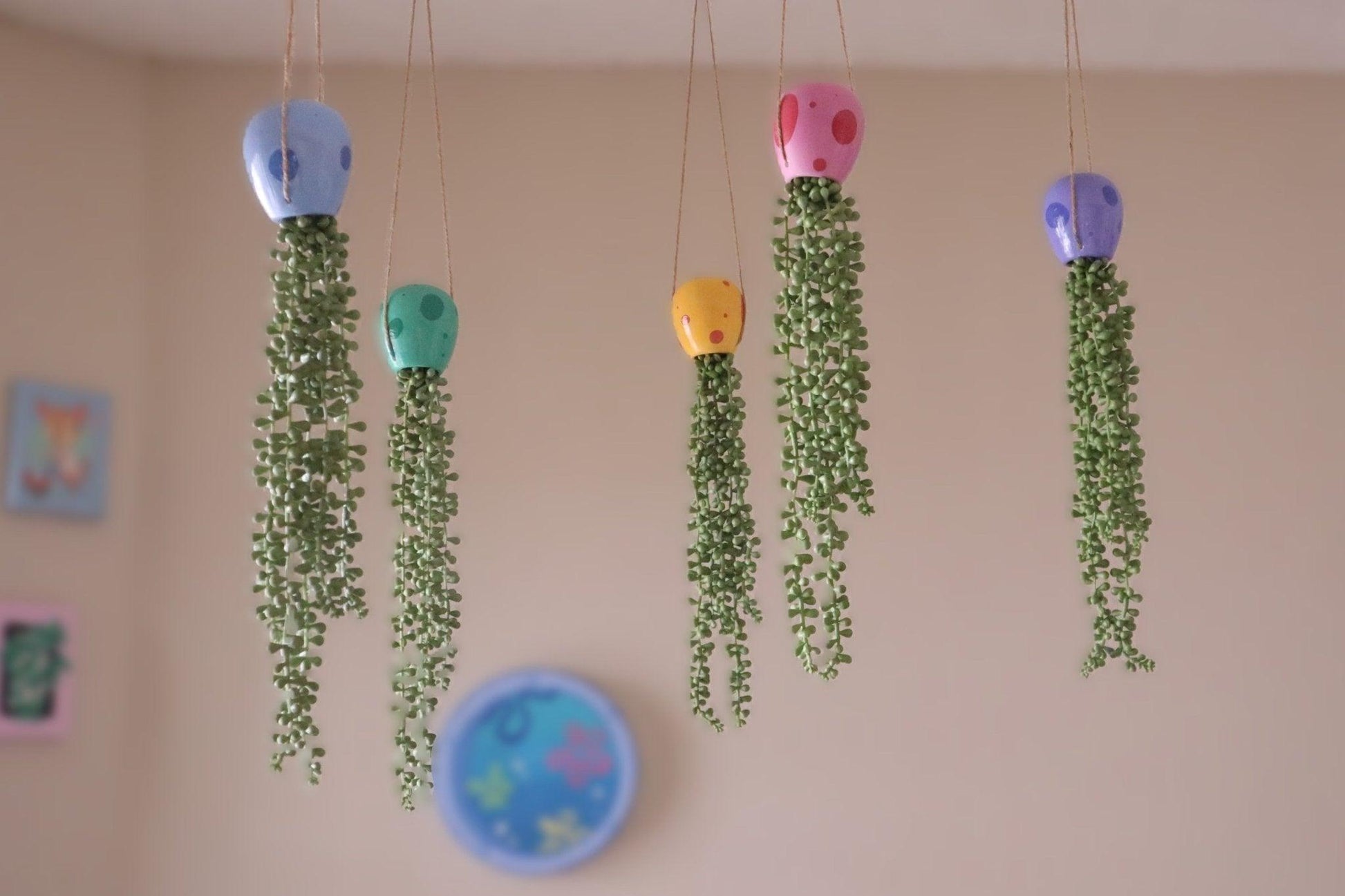 jellyfish hanging succulent - seafoam green - JellyfishParty