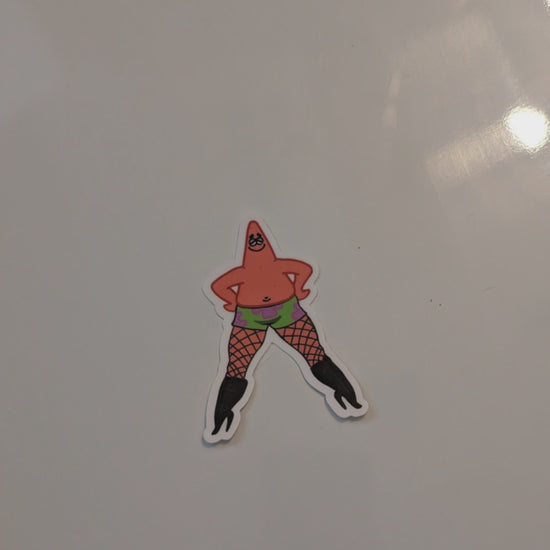 patrick in heels magnet thrown onto a white magnetic surface