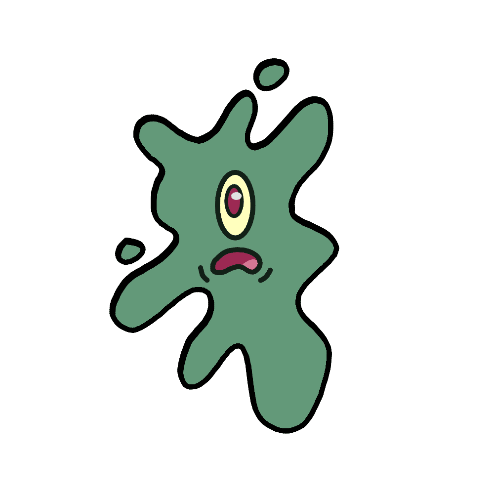 mini squished plankton sticker - JellyfishParty